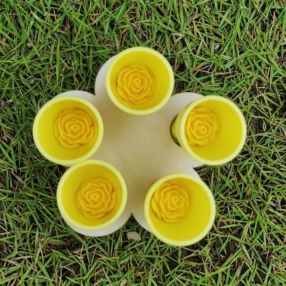5 Pcs Bee Insect Drinking Cup, Colorful Bee Cups for Thirsty Bees in Garden, Safe Drinking Places for Bees (黄色,5pcs)