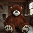 thumbnail image 6 of Anico 59" Tall (5 Feet) Giant Plush Chocolate Brown Teddy Bear with Embroidered Paws and Smiling Face, Fits in 2XL Shirt!, 6 of 6