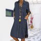 thumbnail image 3 of Vestido FLhrweasw de manga larga para mujer casual de moda con blusa de bolsillo midi, 3 of 6