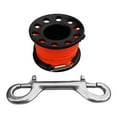 thumbnail image 2 of Multi Purpose Scuba Diving Dive Reel, Aluminum Alloy Finger Spool Attached with 15m High Visible Line, Dual Ended Bolt Snap Clip Black, 2 of 8