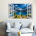 thumbnail image 2 of 3D Wall Decal Nature Landscape Fake Window Wall Poster Mountain Forest Lake Landscape Wall Sticker Wallpaper Peel and Stick, 2 of 5