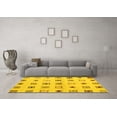thumbnail image 3 of Ahgly Company Machine Washable Indoor Rectangle Solid Yellow Modern Area Rugs, 5' x 7', 3 of 4