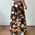 thumbnail image 5 of Hearthz Womens Flannel Pajama Pants Boo Ghost Pumpkin Graphic Plush Pajama Pants Women Drawstring Elastic Waist Wide Leg Womens Pajama Pants, 5 of 5