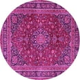 thumbnail image 1 of Ahgly Company Indoor Round Medallion Pink Traditional Area Rugs, 5' Round, 1 of 4