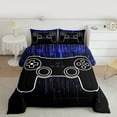 thumbnail image 2 of jejeloiu Gamepad Gamer Bedding Comforter Set,Modern Video Game Twin Comforter Sets,Blue Black Bedding Set For Boys Kids,Luxury Bedroom Decor Reversible,2 Pieces, 2 of 8