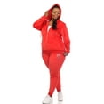 thumbnail image 2 of White Mark Women's Plus Size 2 Piece Rhinestone Velour Tracksuit Set, 2 of 5
