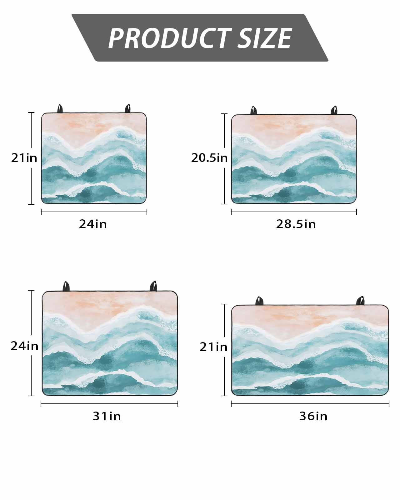 Stove Top Covers for Electric Stove, Aqua Coastal Beach Glass Stovetop Cover Protector, Modern Oil Painting Nautical Induction Cooktop Protector Oven Mat for Kitchen Countertop 28.5"x20.5"