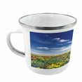 thumbnail image 2 of Flower Steel Camping Mug, Flowers Meadow and Cloudy Sky Nature Landscape Print Vivid Sun Springtime, Printed Thermal Cup for Camping and Outdoor Activities, by Ambesonne, 2 of 2