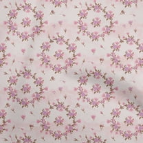 oneOone Cotton Flex Light Pink Fabric Watercolor Floral Sewing Material Print Fabric By The Yard 40 Inch Wide