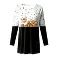 thumbnail image 5 of zaveiop Womens Christmas Round Neck Sweatshirt Long Sleeve Printed Shirt Dress Oversized Loose Fit Pullover Tops with Pockets (Black, S), 5 of 5