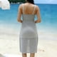 thumbnail image 5 of TaTaai Womens Knitted Long Spaghetti Strap Hollow Out Dress Solid Color Casual Fashion Soft Stretchy Comfortable Dress for Spring Summer Daily Vacation Wear Gift, 5 of 7