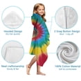 thumbnail image 7 of Colorful Tie Dye Mandala Pattern Hooded Bath Towel，50"x30" for Ages 3 To 12 Kids, Quick Dry Lightweight Soft Microfiber Hood Beach Towel Cover Up for Kids, 7 of 7