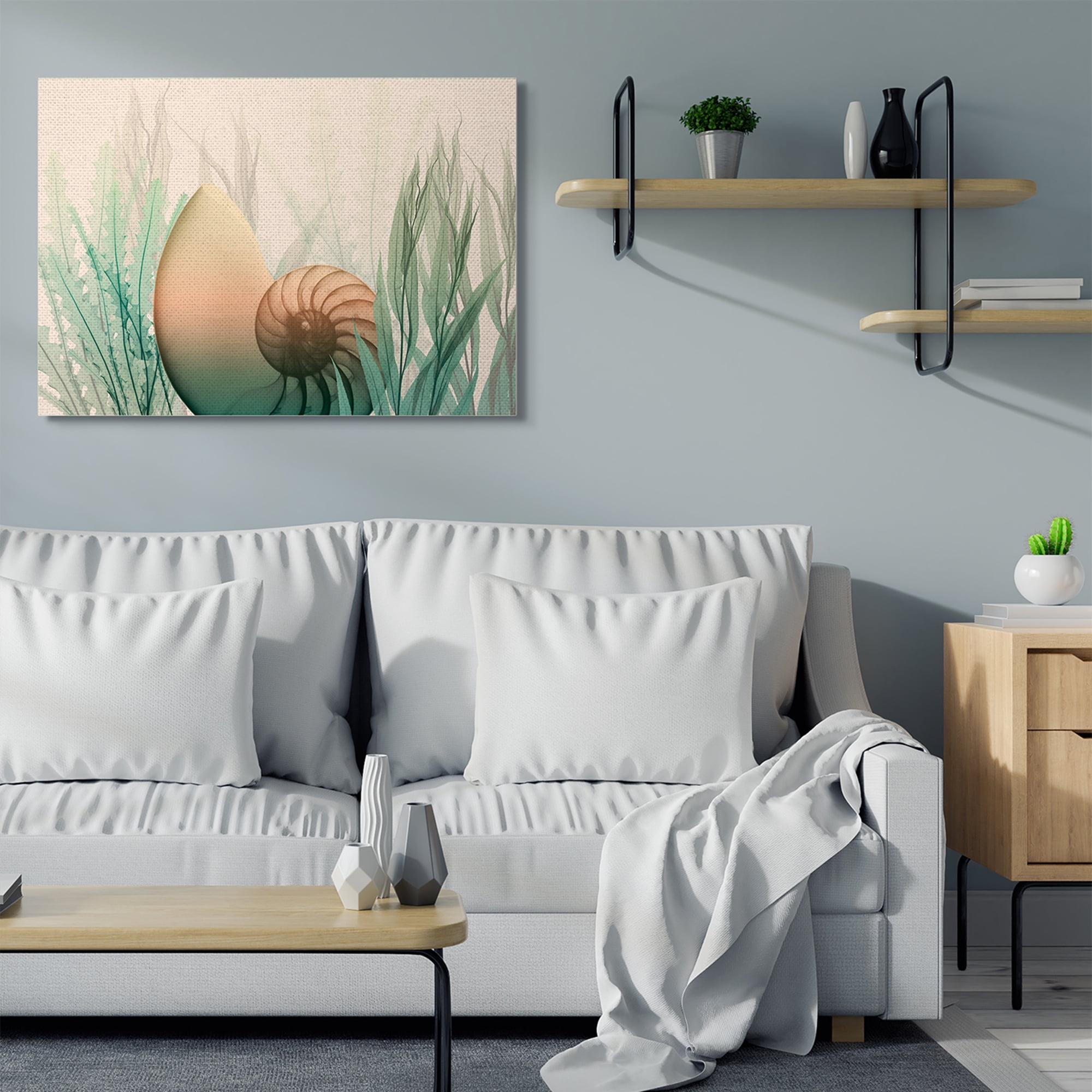 Stupell Home Décor Ocean Seashell Seaweed Collage Design Canvas Wall Art by Albert Koetsier