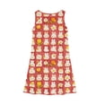 thumbnail image 4 of LTTVQM Girls Easter Dress Egg Bunny Print Funny Sleeveless Sundresses Comfortable Crew Neck Midi Dress Fashion Church Dresses Red 7-8 Years, 4 of 5