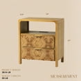 thumbnail image 3 of COZAYH Farmhouse 2 Drawer Bed Nightstand w/ Charging Station, Burl Wood, Natural, 3 of 10