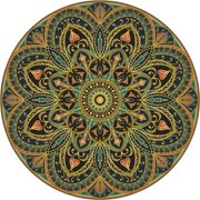 Large Round Yoga Mat 4.6'X3.5mm for Exercise Premium Extra Thick, Ultra Comfortable, Non Slip, Meditation Mat