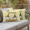thumbnail image 6 of 2 Pack Outdoor Waterproof Throw Pillows, Farmhouse Gnome Honey Bee Decorative Rectangle Pillow Case Patio Pillows for Chair Couch Sofa 20x12in, 6 of 9