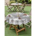 thumbnail image 3 of Outdoor Tablecloth with Umbrella Hole and Zipper, Grey Christmas Round Table Cloth 54 Inch Waterproof Tablecloth, Xmas Elk White Snowflake Winter Holiday Picnic Table Cover for Patio Camping, 3 of 7