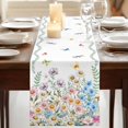 thumbnail image 3 of Table Runners 72 Inches Long Dress Scarves, Wildflowers Farmhouse Kitchen Table Runner, Coffee Tablerunners, Farmhouse Country Dragonfly Butterfly Floral 14x72 Inch, 3 of 9