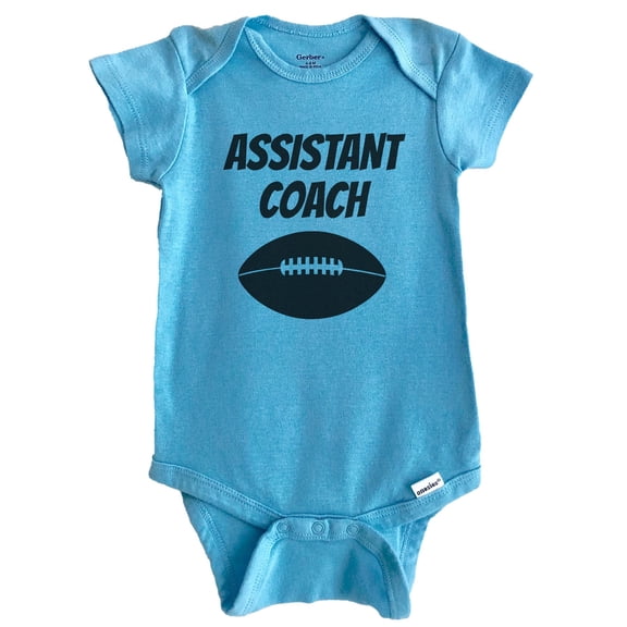 Assistant Coach Funny Baby Bodysuit For Football Coach's Son Or Daughter (Blue), 0-3 Months