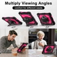 thumbnail image 3 of for Samsung Galaxy Tab A9 8.7" 2023 Case, Military Grade Heavy Duty Silicone Protection Cover with Pencil Holder + 360 Rotating Stand + Wrist Handle Rugged Cover, Black+Rose, 3 of 7