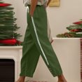 thumbnail image 4 of Babcutegg Linen Pants for Women Casual Fashion Side Pockets High Waist Soild Color Cotton Linen Womens Summer Clothes Army Green Size 2XL, 4 of 7