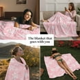 thumbnail image 5 of Pink Christmas Snowflakes Throw Blankets, White Winter Snow Soft Fleece Blanket Decorative for Home Sofa Couch Chair Living Bedroom, 60x80 inches,, 5 of 8