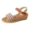 thumbnail image 4 of Rokment Espadrille Wedge Dress Sandals for Women 2026 Boho Beach Fahion Casual Braided Open Toe Platform Strappy Summer Shoes Brown Size 6, 4 of 6