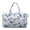 Blue Floral Bow Print, variant on Camo Duck Print Large Quilted Duffle Bag Lightweight Weekender Bag Overnight Carry On Bag with Luggage Sleeve for Travel, Gym