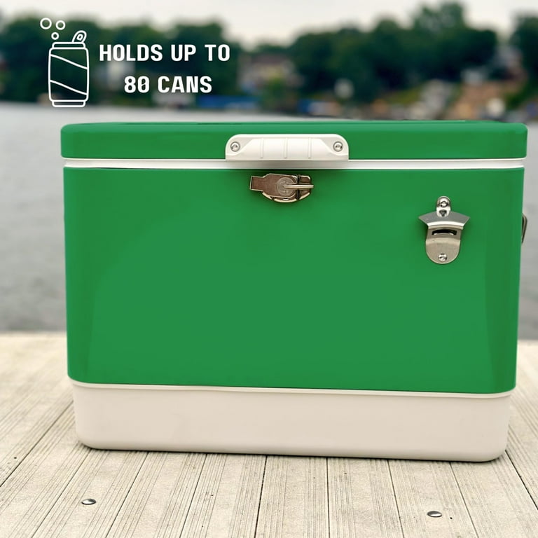 FSE Robline, Retro Metal Cooler, 54 Qt, Holds 80 Cans, Two Tone