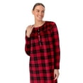 thumbnail image 6 of Aria Women’s Long Sleeve Strech Velour 44" Sleepwear Gown with Braided Trim, Sizes XS-5X, 6 of 7