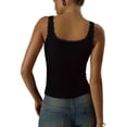 thumbnail image 4 of Bixock Women Built-in Bra Tank Tops Solid Color Square Neck Lace Sleeveless Wireless T Shirta Bras With Padded Cups Daily Bras, 4 of 7