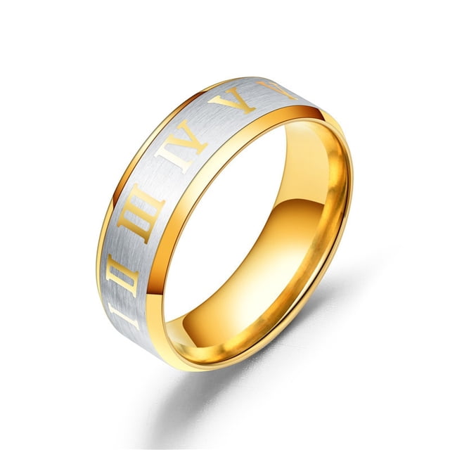 2022 Vintage números romanos hombres anillos temperamento moda 6mm ancho anillos de acero inoxidable para hombres joyería regalo Deng Xun unisex