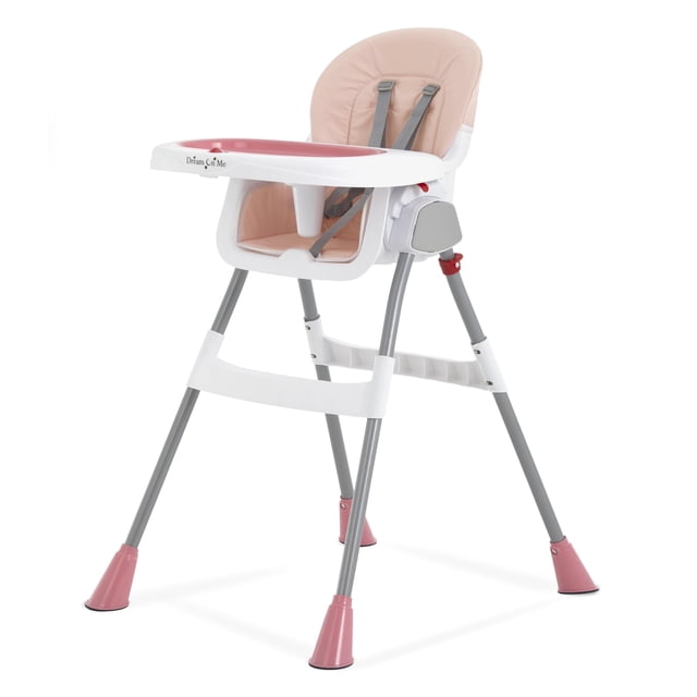 Dream On Me Trona Portátil 2 en 1 Tabletalk en Rosa, Tres Configuraciones de Altura Ajustables, Trona Portátil Liviana, Fácil de Limpiar y Bandeja Extraíble Trona para Bebé