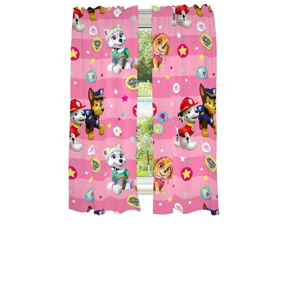 Franco Kids Paw Patrol Pink Reach Skye High Rod Pocket Light Filtering Curtains, 41" x 63" (2 Panels)