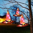 thumbnail image 4 of 6 Pack Halloween Decorations Witch Hat Lights, Halloween LED Hanging Lighted Glowing Witch Hats String Lights Battery Operated, Halloween Décor for Outdoor Indoor Yard Tree Garden Party Decor, 4 of 8