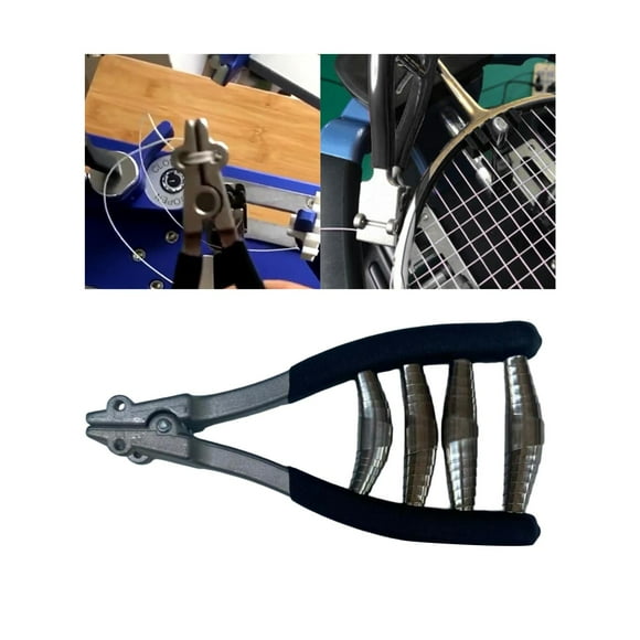 Pinza de arranque Cola para deportes para máquina de encordar cabeza ancha cordaje de tenis Negro