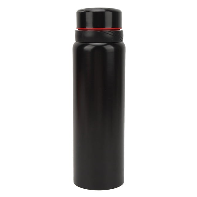 Botella de agua portátil de gran capacidad con aislamiento de acero inoxidable, con pantalla de temperatura, para el hogar, viajes y oficina, color negro, 1000 ml