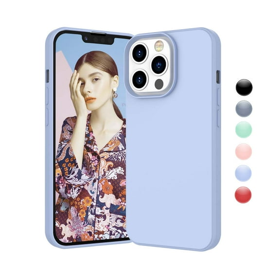 Cell Phone Cases for 6.1" iPhone 13 Pro, Njjex Liquid Silicone Gel Rubber Shockproof Case Ultra Thin Slim Matte Surface Cover for Apple iPhone 13 Pro 6.1" 2021 -Purple