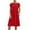 Red, variant on IROINNID For For Women Casual Summer Cotton Linen Round Neck Short Sleeve Solid Color Midi Dress