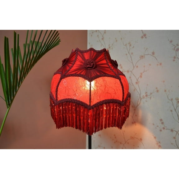 BespokeByNikita Decorative Victorian Dome Red Glass Lamp Shades