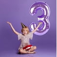 thumbnail image 4 of Globo Yeodong número 3 morado de 40 pulgadas para tercer cumpleaños, 4 of 7