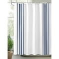 thumbnail image 3 of Abstract Geometric Blue Stripe, Bathroom Curtain 72 Inch Shower Curtain with Hooks, White Backdrop Waterproof Polyester Bath Curtain Washable Bathtub Curtain 48''x 72'', 3 of 6