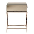 thumbnail image 3 of Weston Home Downey X Base Mirrored Campaign End Table, Champagne Gold, 3 of 9