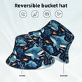 thumbnail image 2 of Kdxio Reflective Bucket Hat - Playful Whales Underwater Scene Print Bucket Hat for Men,Women, 2 of 6