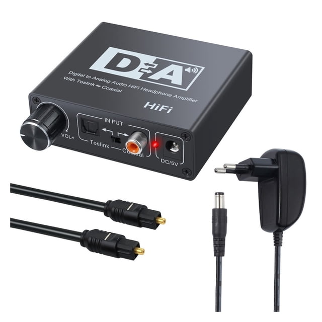 Digital To Analog Converter 3.5 Jack Amplifier Decoder Optical Fiber Coaxial For Headphone With Volume Control ,Fast and Stable Transmission