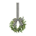 thumbnail image 2 of 1 Pcs 9" Mini Farmhouse Wreath for Front Door Artificial Faux Kitchen Cabinet Wreaths Small Farmhouse Decor for Front Door Porch Wall Window Decor(Classic Style), 2 of 6