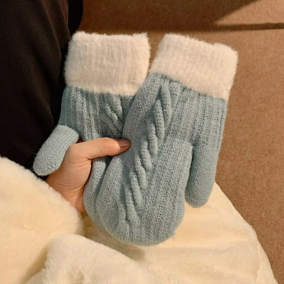 Women's Winter Gloves Warm Lining - Cozy Knit Thick Gloves Mittens
