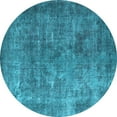 thumbnail image 1 of Ahgly Company Indoor Round Oriental Light Blue Industrial Area Rugs, 6' Round, 1 of 4