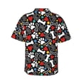 thumbnail image 3 of Haiem Cute Puppy Footprints Printed Hawaiian Shirt for Men - Men’s Casual Beach Summer Shirts - Stretch Fabric with Modern Fit-Large, 3 of 9